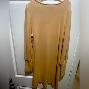 Casual lightweight sweater dress for fall.